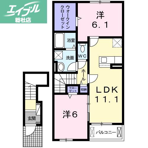 ブリリアント II(2LDK/2階)の間取り写真