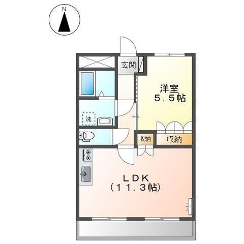 グレイスヴィラⅠ(1LDK/1階)の間取り写真