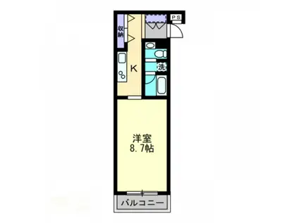 ストーリァ中央町(1K/4階)の間取り写真