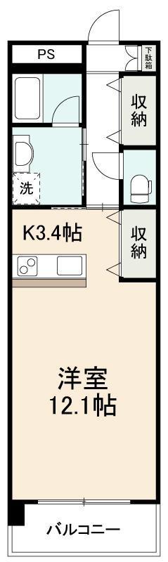 MINE PALACE(1K/5階)の間取り写真