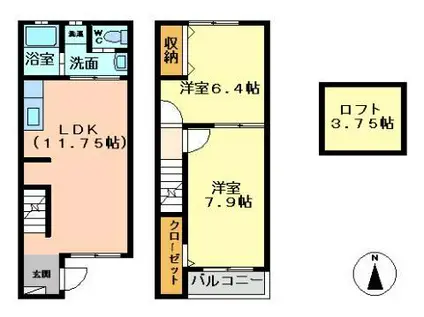 GARDEN HILLS A・B・C(2LDK/1階)の間取り写真