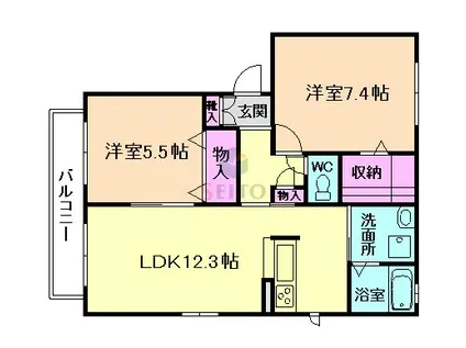 プロスペリテ(1LDK/3階)の間取り写真