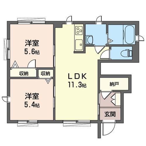  シャーメゾン都筑(2LDK/1階)の間取り写真