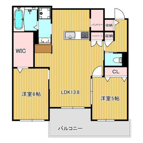 LUMIERE DU SOLEIL(2LDK/2階)の間取り写真