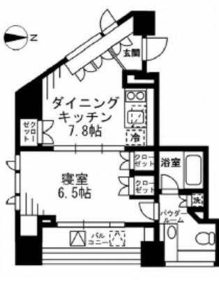 プライムアーバン四谷外苑東(1LDK/4階)の間取り写真