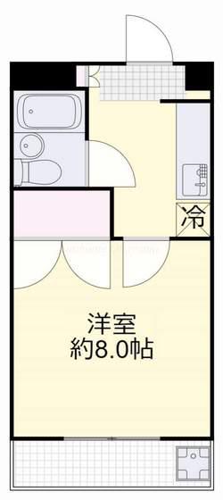 グランドア(1K/2階)の間取り写真