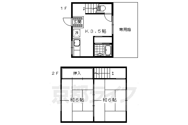 中畑荘 1棟(2LDK/1階)の間取り写真