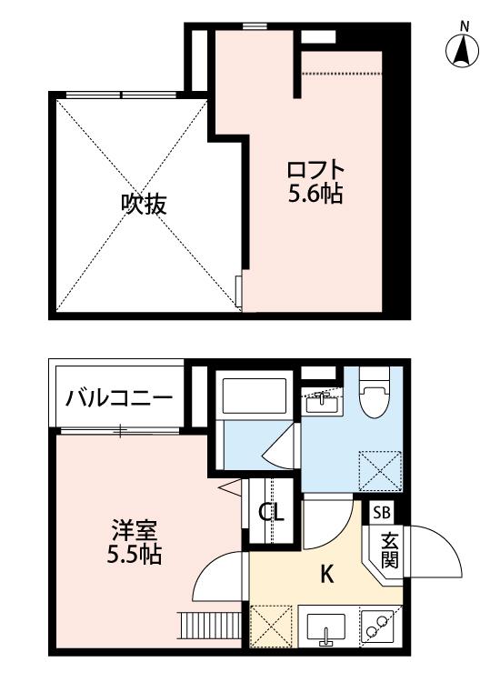 VALENTI小阪(1K/2階)の間取り写真