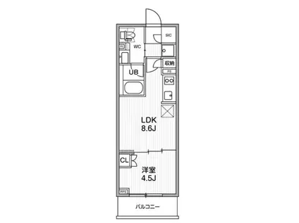 グランエール西日暮里ノース(1LDK/9階)の間取り写真