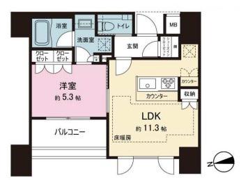 パークリュクス恵比寿(1LDK/8階)の間取り写真