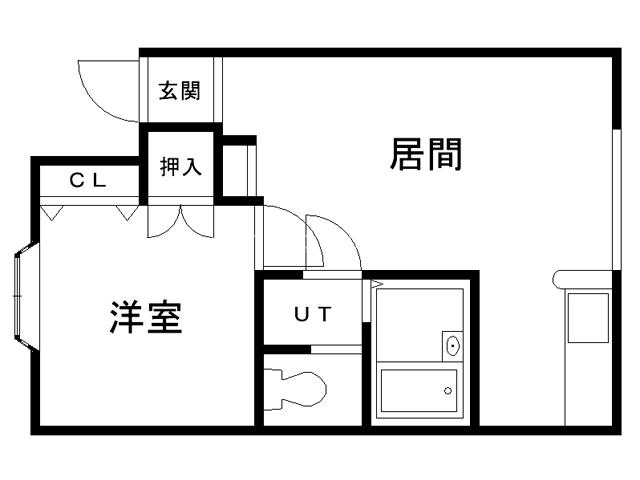 アイリス旭(1LDK/1階)の間取り写真