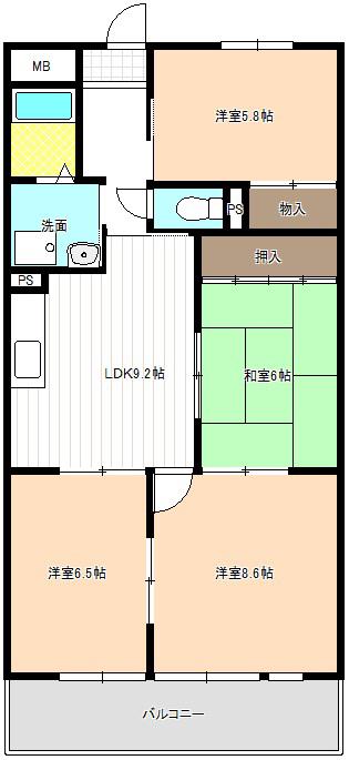 グランドステージNAKANO(4LDK/2階)の間取り写真
