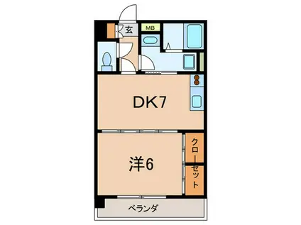 Kジョージ本山(1DK/4階)の間取り写真