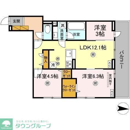 D-KUUTIO(3LDK/3階)の間取り写真