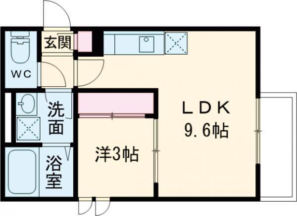 GRANDTIC AUBE(1LDK/1階)の間取り写真