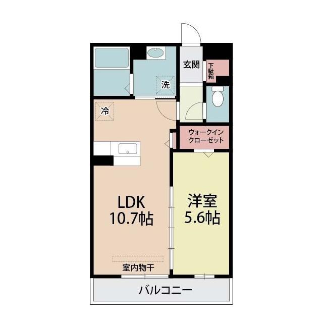 ソレイユ 浦和岸町(1LDK/2階)の間取り写真