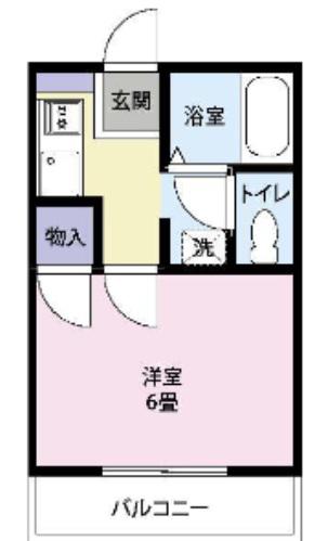 カーサハザマ(1K/2階)の間取り写真
