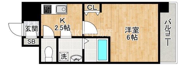 エスリードレジデンス大阪ザ・クラス(1K/5階)の間取り写真