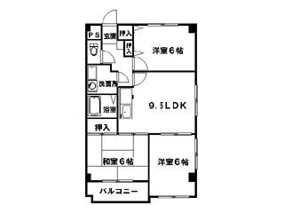 高須フィグハウス(3LDK/2階)の間取り写真