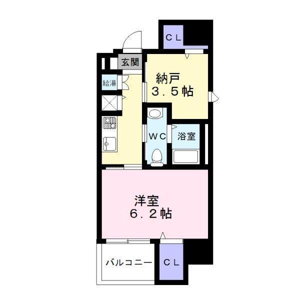 ディアコート宿屋町(2K/3階)の間取り写真