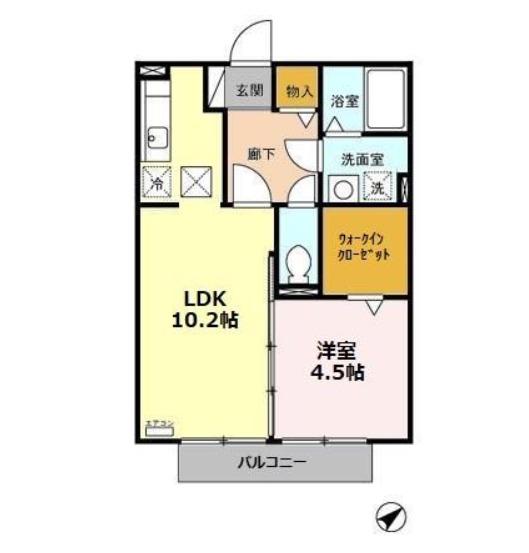 セジュールさくら(1LDK/1階)の間取り写真