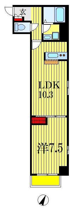 ミリアビタNO35(1LDK/3階)の間取り写真