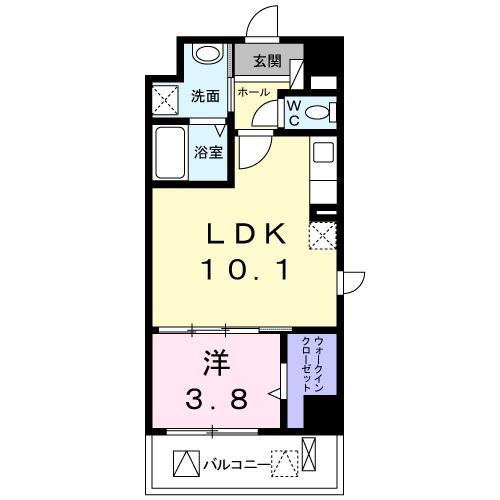 パークライフESAKA(1LDK/7階)の間取り写真