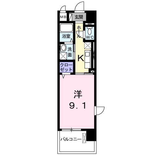 モア ドリーム(1K/3階)の間取り写真