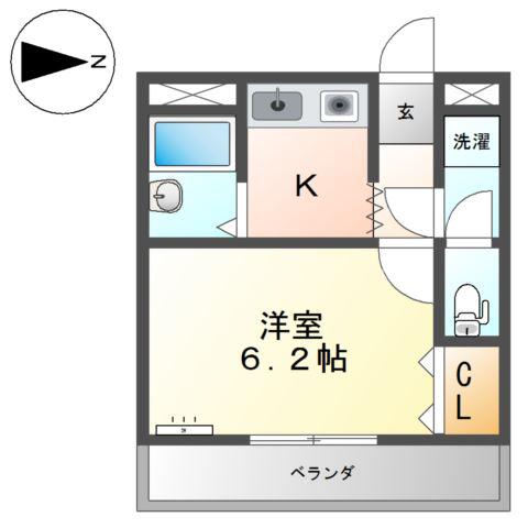 メゾンあさひ(1K/1階)の間取り写真