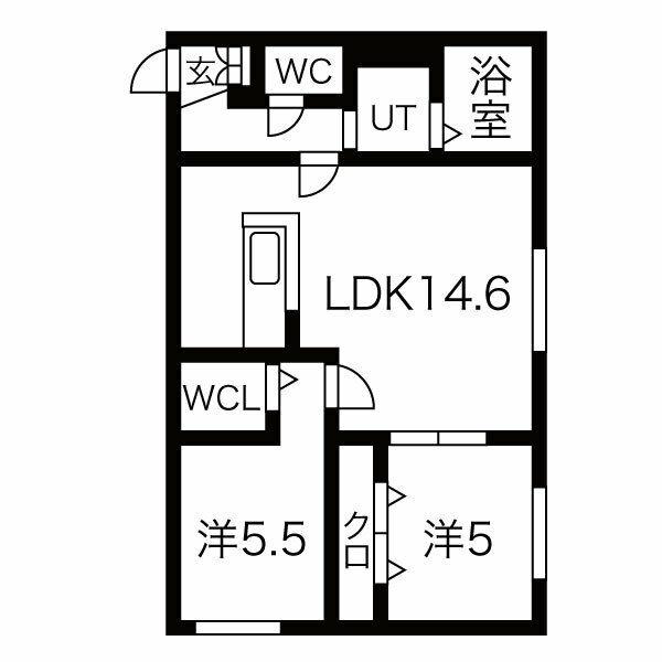 ラベイユドール(2LDK/4階)の間取り写真