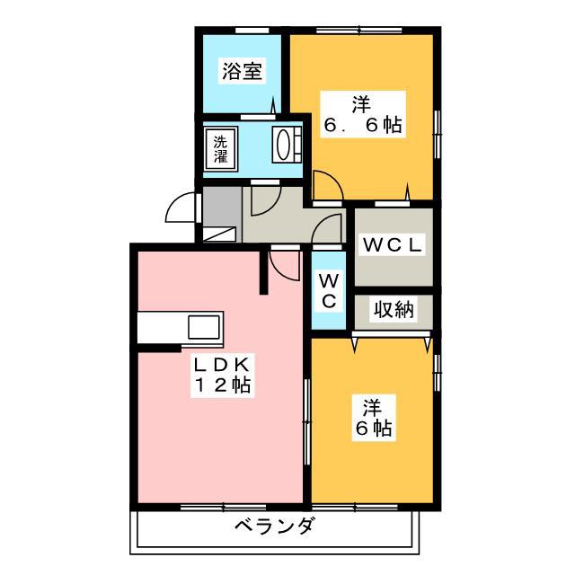 セジュール・フーキ(2LDK/1階)の間取り写真