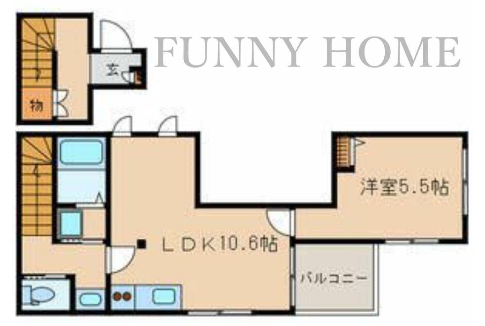 ローズバンク(1LDK/2階)の間取り写真