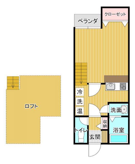 コテージ・オオクラ(1K/2階)の間取り写真