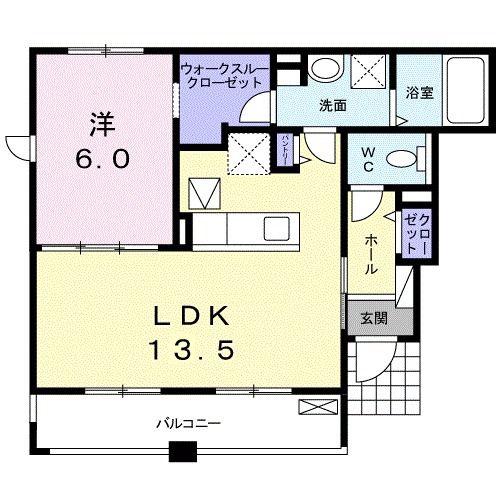 ESPERANZA 広輝 A(1LDK/1階)の間取り写真