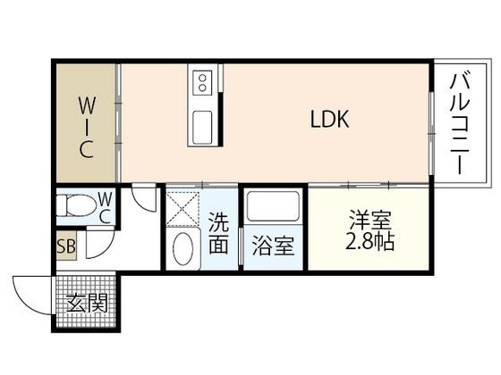COCOAS廿日市駅前(1LDK/2階)の間取り写真