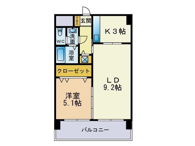 クラジューペール(1LDK/5階)の間取り写真