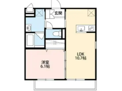 デュラカーサルシア川和町III(1LDK/2階)の間取り写真