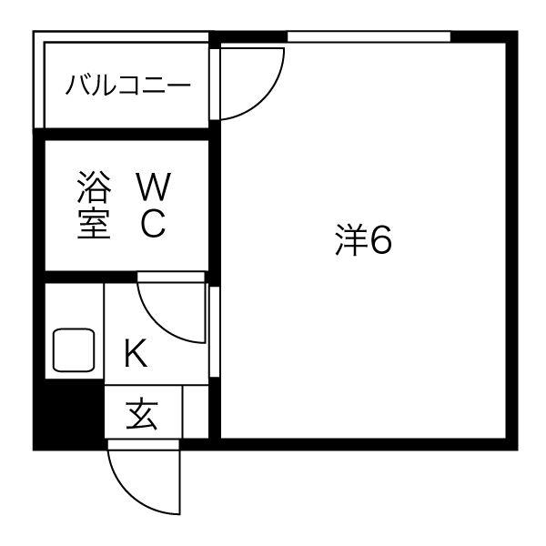 ソラーナ八戸ノ里(1K/3階)の間取り写真