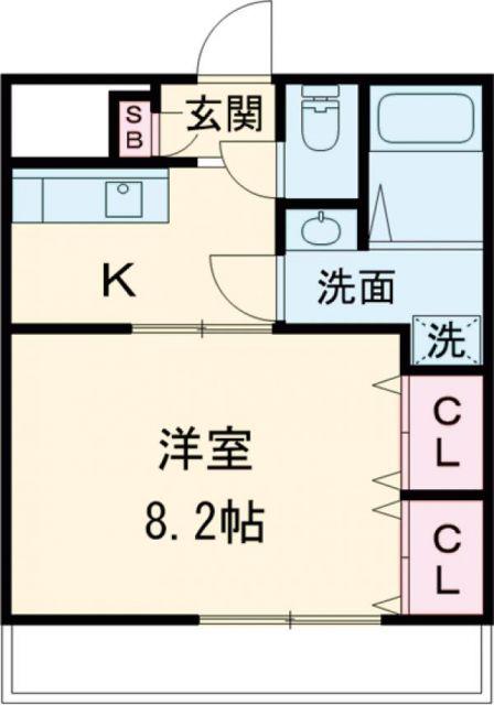 ピアーチェII(1K/2階)の間取り写真