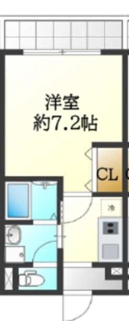 ステリア森之宮(1K/2階)の間取り写真