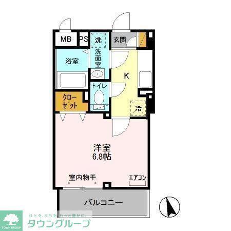 ロイヤルフレア・M(1K/2階)の間取り写真