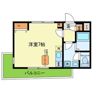 YKハイツ舞子坂(ワンルーム/3階)の間取り写真