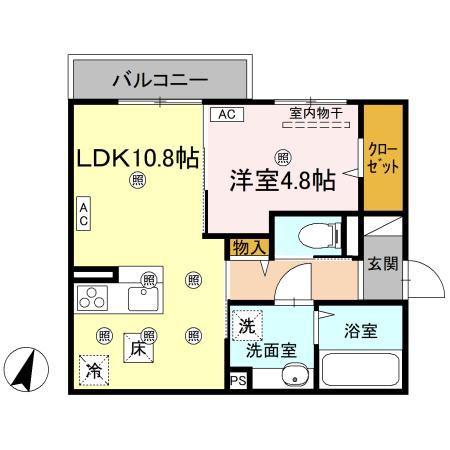 TORISIAサクセス(1LDK/1階)の間取り写真