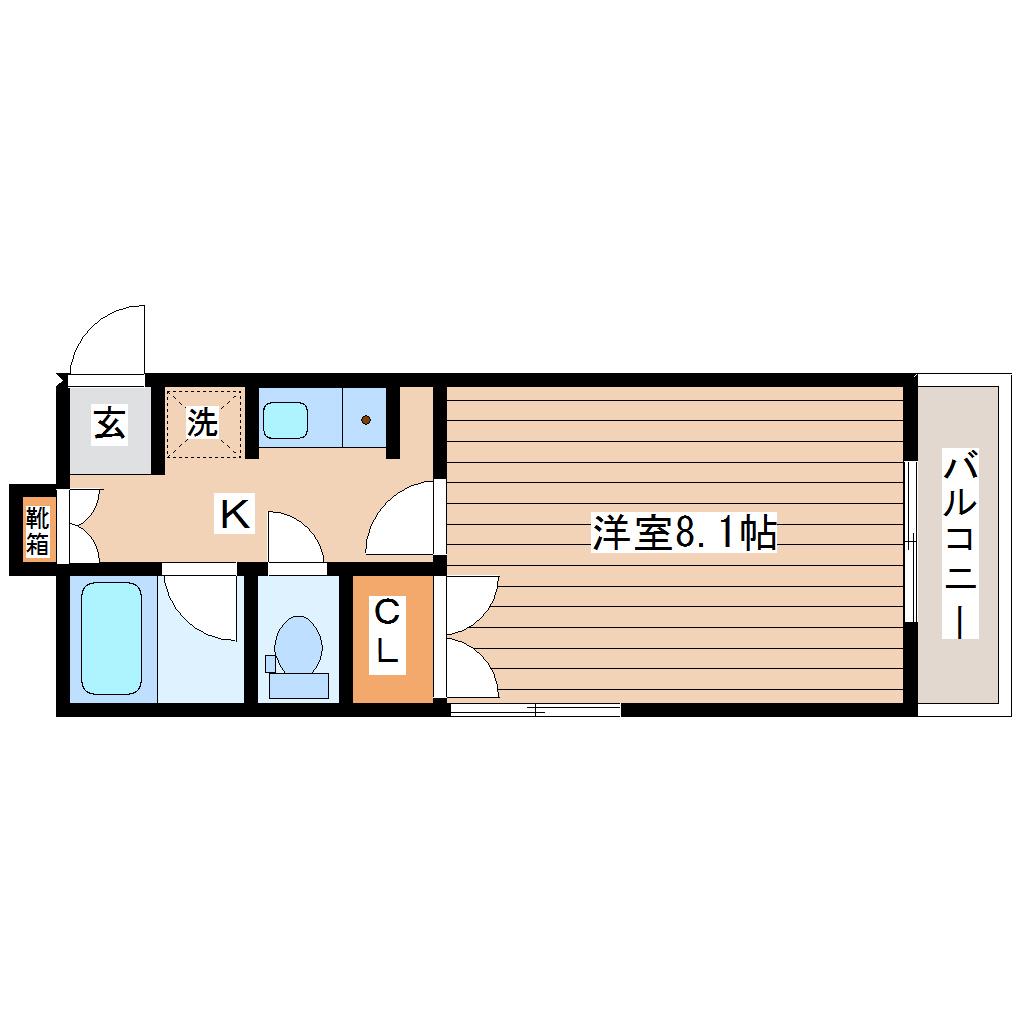TS五輪ビル(1K/5階)の間取り写真
