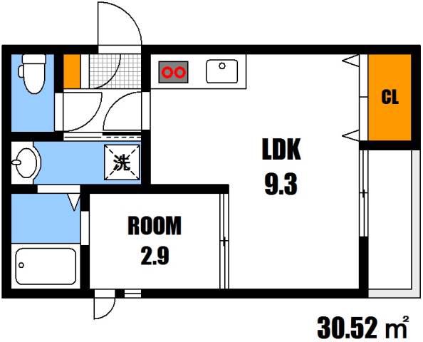 GRANDTIC至誠II(1LDK/1階)の間取り写真