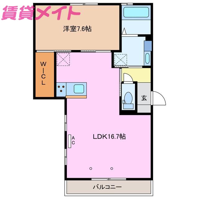 APLUSIOR西阿倉川(1LDK/3階)の間取り写真