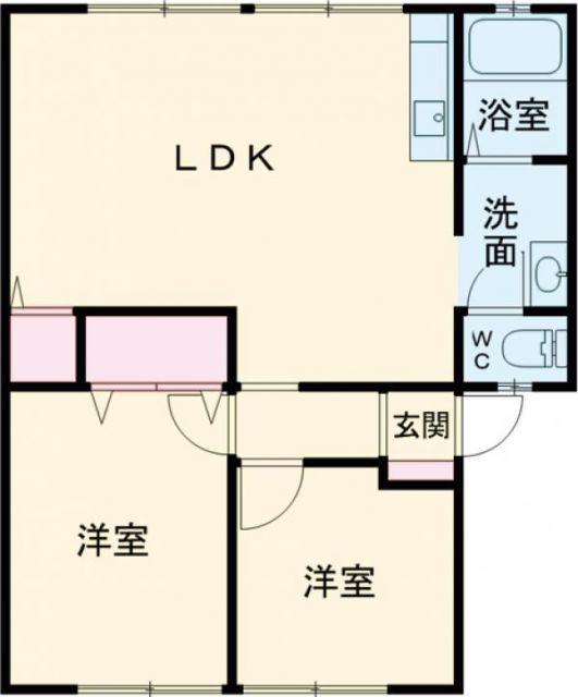 ハイツサンライフA棟(2LDK/1階)の間取り写真