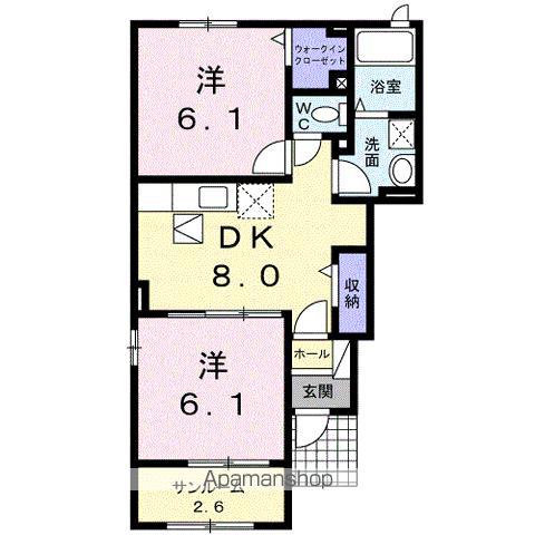 フォレスト T・H III(2DK/1階)の間取り写真