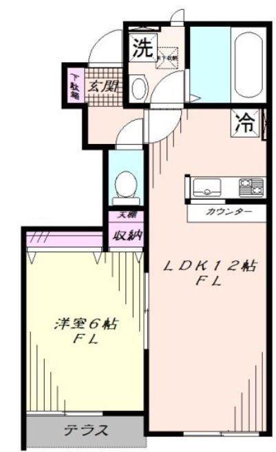 シュタールヒュッテA棟(1LDK/1階)の間取り写真