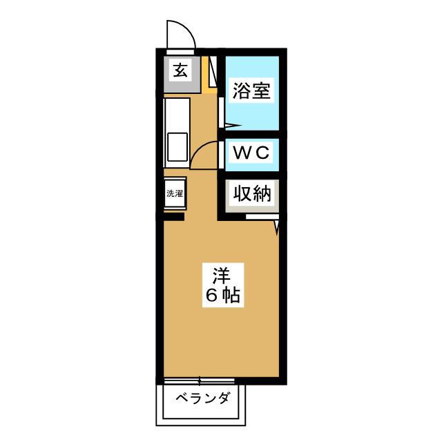 サンガーデンシミズ B(ワンルーム/2階)の間取り写真